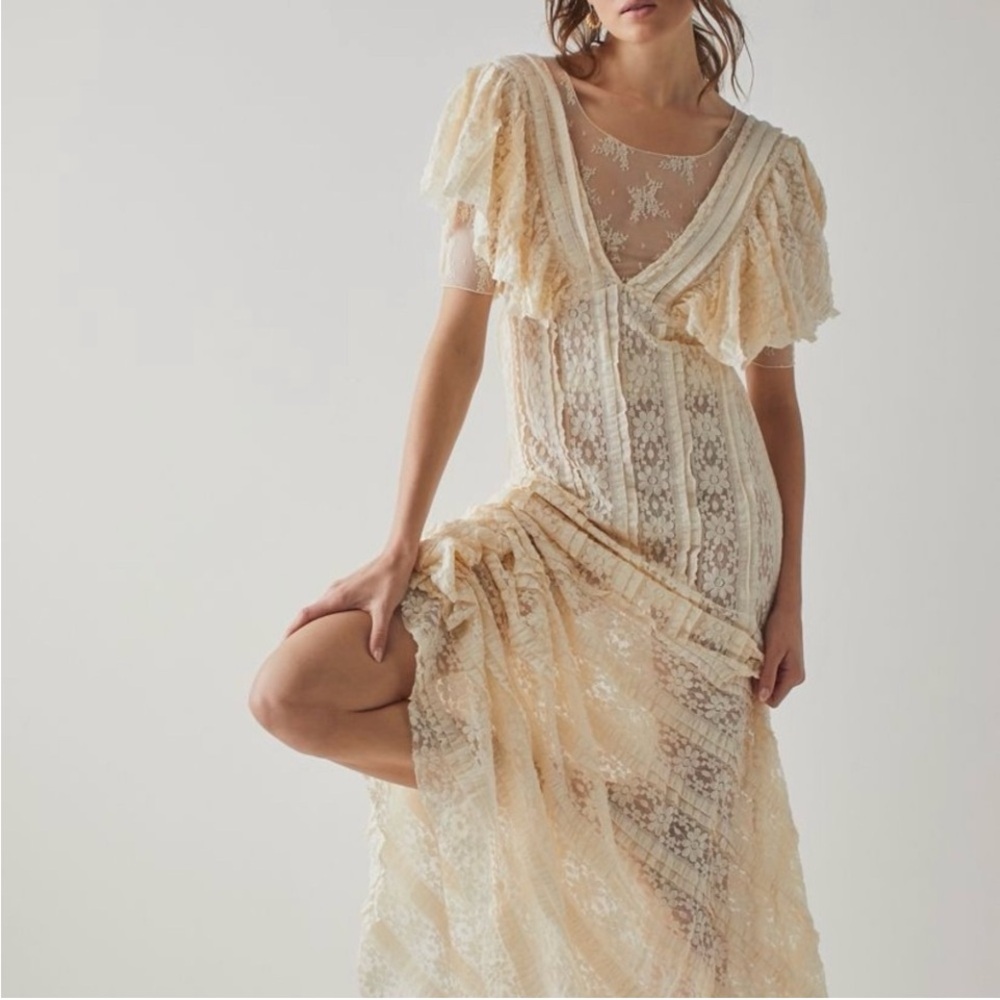 Free People Cream Lace maxi Dress
